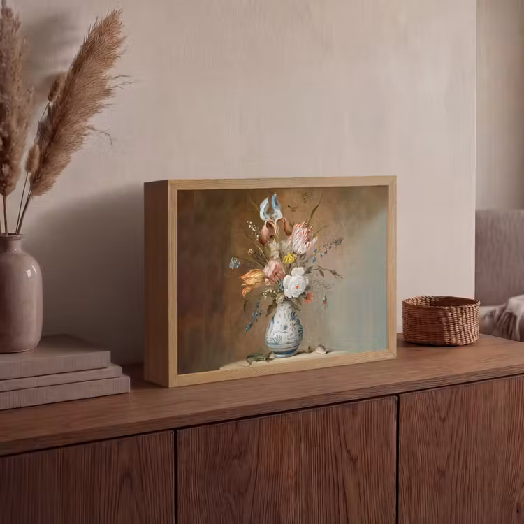 Oude meesters - Bloemen - Balthasar van der Ast Light Box met batterij (Wandlamp) middel -sfeer2