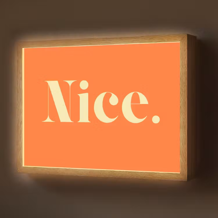 Oranje - Gebroken wit - Nice Light Box met batterij (Wandlamp) middel -z3d_website
