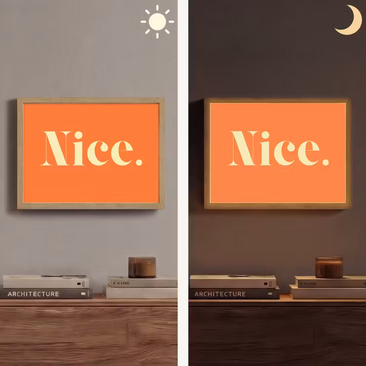 Oranje - Gebroken wit - Nice Light Box met batterij (Wandlamp) middel -sfeer3