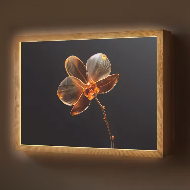 Orchidee - Doorzichtig - Bloem Light Box met batterij (Wandlamp) middel -z3d_website