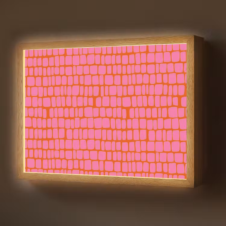 Organisch - Raster - Roze Light Box met batterij (Wandlamp) middel 907 -z3d_website