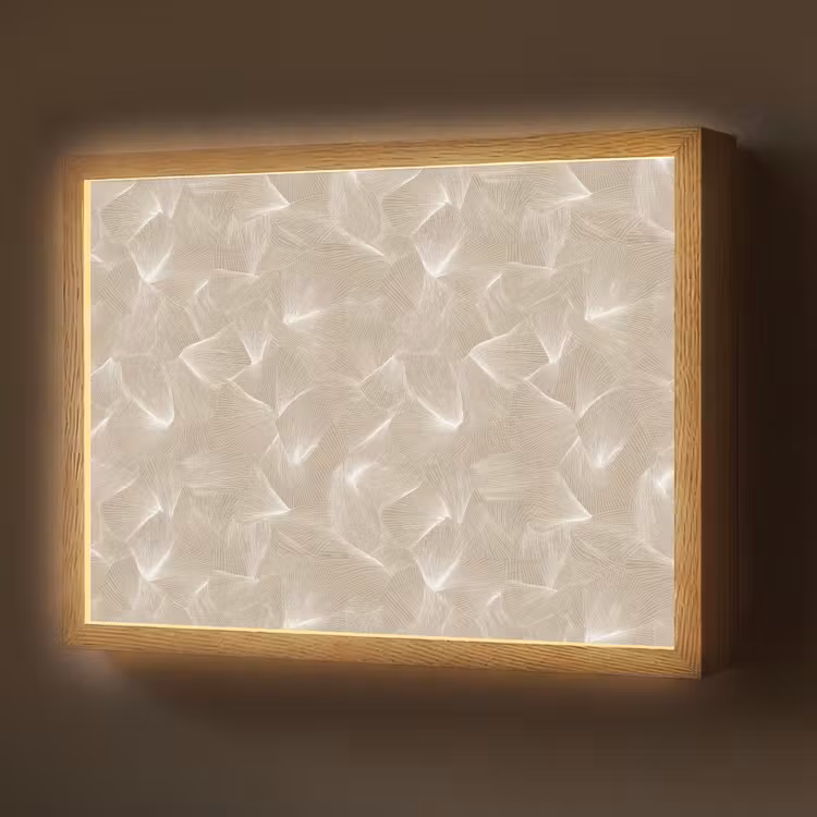 Organisch - Textuur - Beige Light Box met batterij (Wandlamp) middel 907 -z3d_website