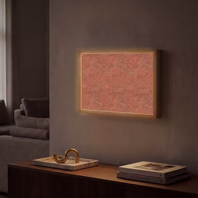 Oosters - Bloemen - Terracotta Light Box met batterij (Wandlamp) middel 907 -sfeer1