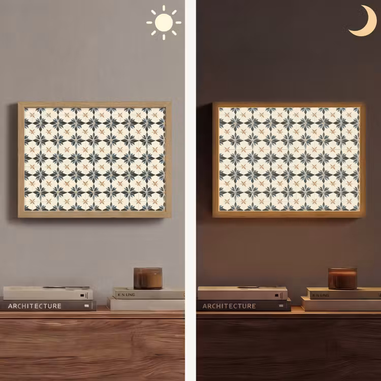 Sierlijk - Ornament - Blauw Light Box met batterij (Wandlamp) middel 907 -sfeer3