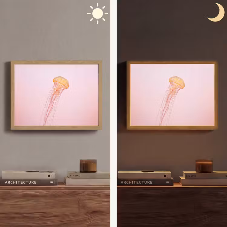Sierlijk - Kwal - Roze Light Box met batterij (Wandlamp) middel -sfeer3