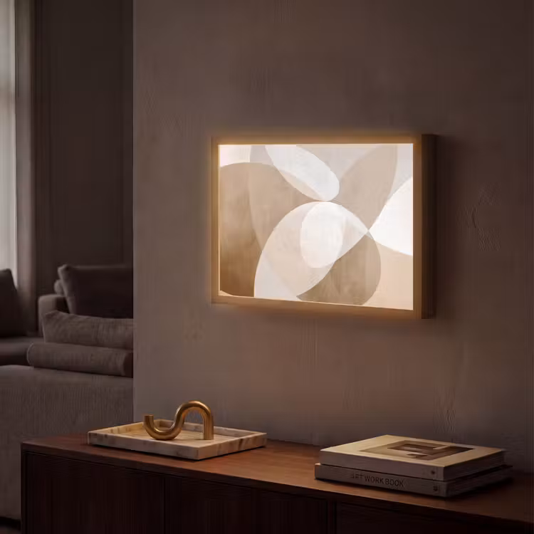 Ovale vormen - Transparant - Zachte overgang Light Box met batterij (Wandlamp) middel -sfeer1