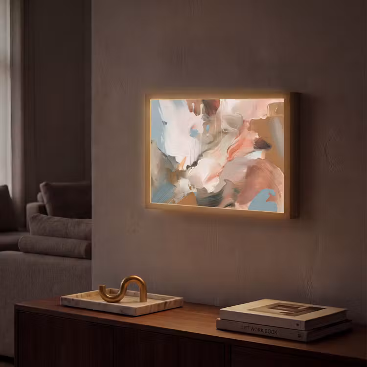 Verf - Kleuren - Abstract - Kunst Light Box met batterij (Wandlamp) middel -sfeer1