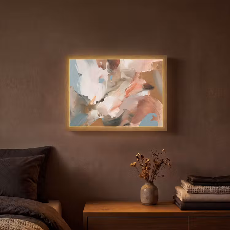 Verf - Kleuren - Abstract - Kunst Light Box met batterij (Wandlamp) middel -sfeer4