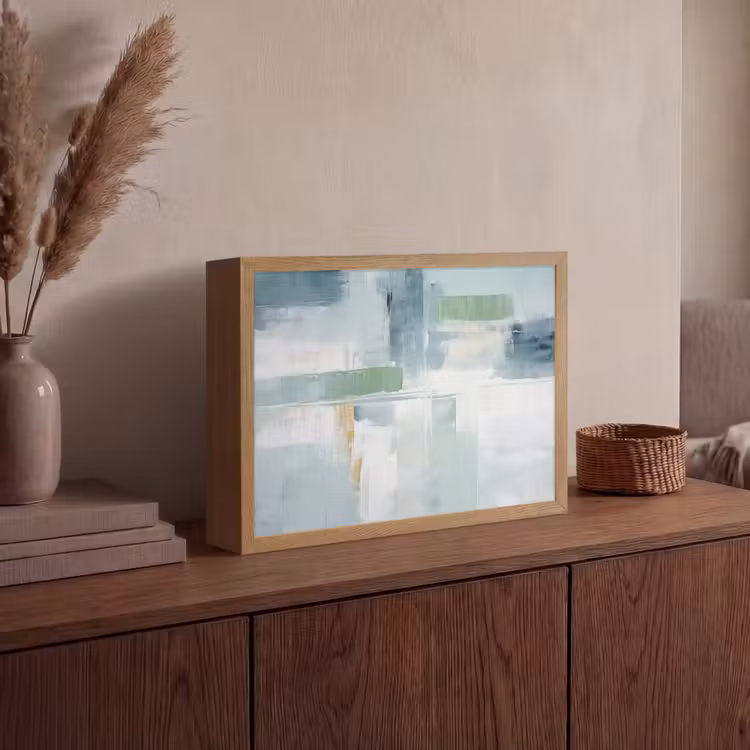 Verf - Moderne kunst - Abstract - Grijs Light Box met batterij (Wandlamp) middel -sfeer2