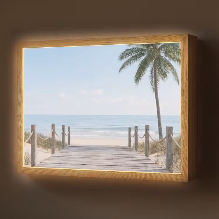 Palmbomen - Pad - Horizon Light Box met batterij (Wandlamp) middel -z3d_website