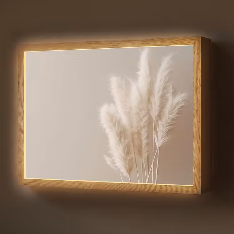 Pampasgras - Pluimen - Pastel - Wit Light Box met batterij (Wandlamp) middel -z3d_website