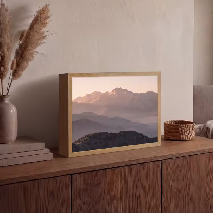 Panorama - Landschap - Bergen Light Box met batterij (Wandlamp) middel -sfeer2