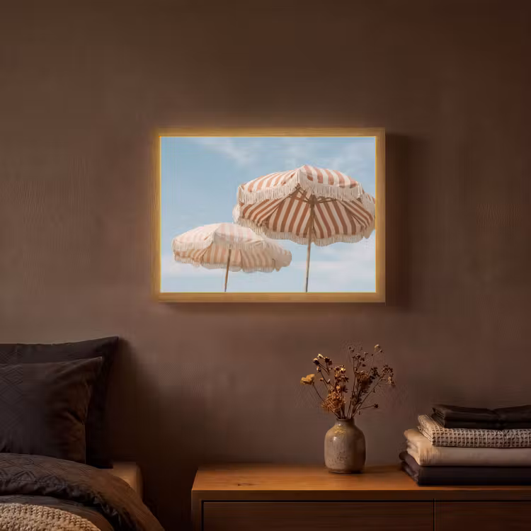 Parasol - Lucht - Rood Light Box met batterij (Wandlamp) middel -sfeer4