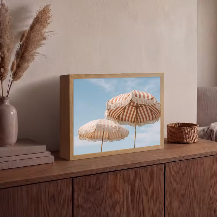 Parasol - Lucht - Rood Light Box met batterij (Wandlamp) middel -sfeer2