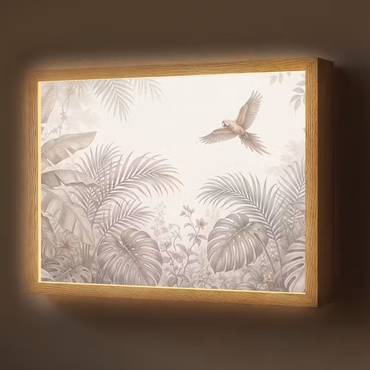 Papagaai - Jungle - Tropisch Light Box met batterij (Wandlamp) middel -z3d_website