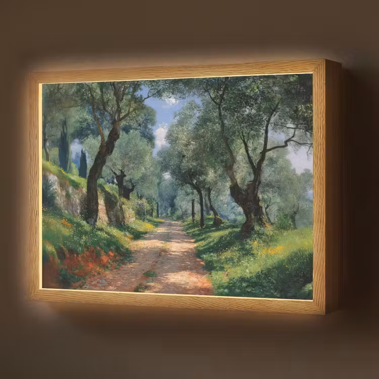 Pad - Bomen - Schaduw - Light Box met batterij (Wandlamp) middel -z3d_website
