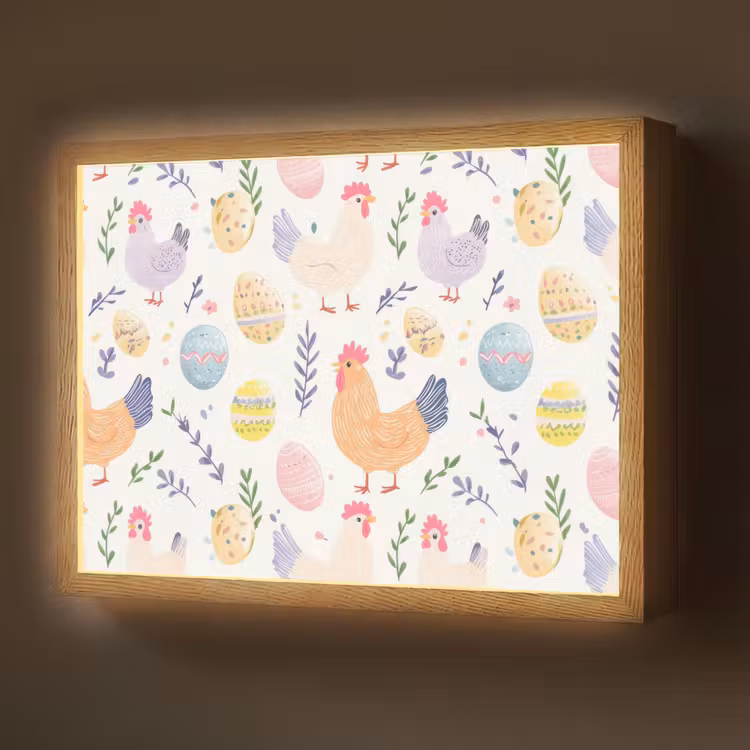 Patroon - Kip - Paaseieren Light Box met batterij (Wandlamp) middel -z3d_website