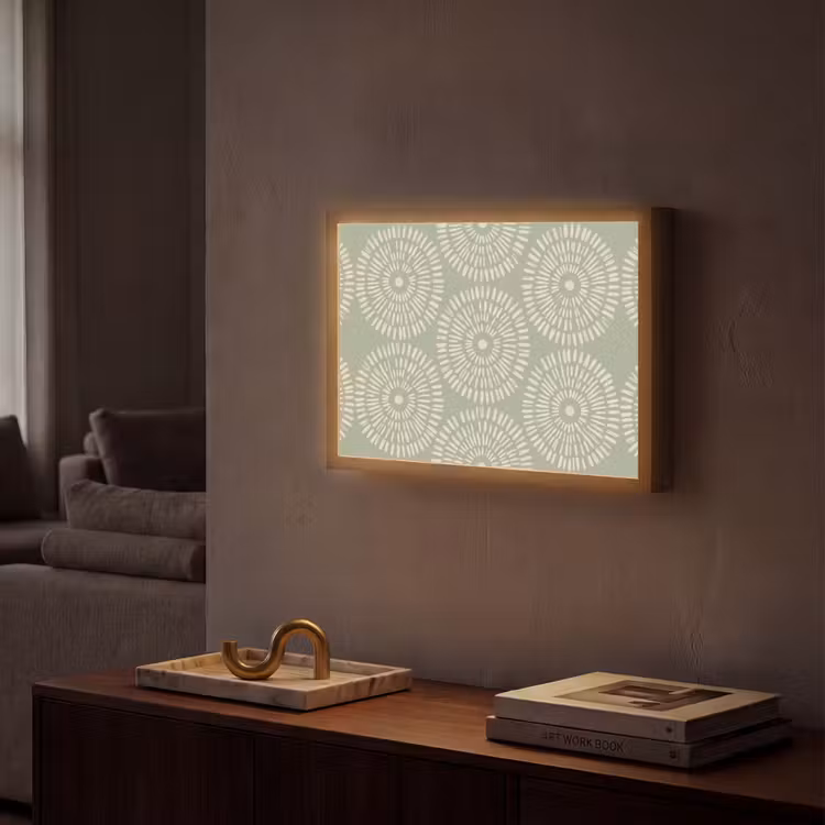 Patroon - Cirkels - Abstract - Modern - Groen Light Box met batterij (Wandlamp) middel -sfeer1