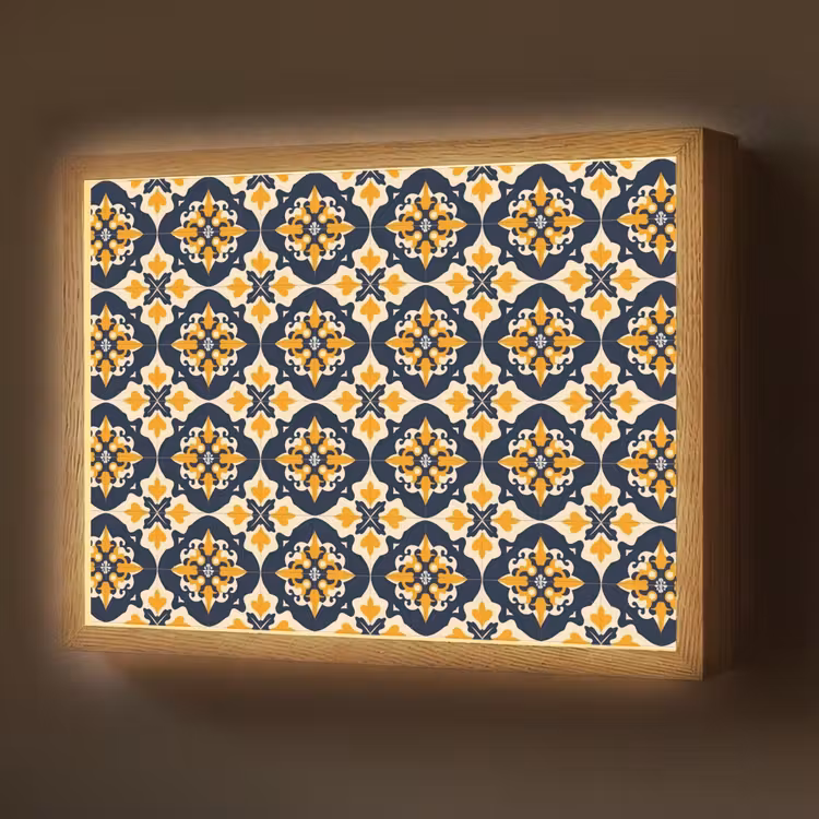 Patroon - Siertegel - Kleurrijk Light Box met batterij (Wandlamp) middel 907 -z3d_website