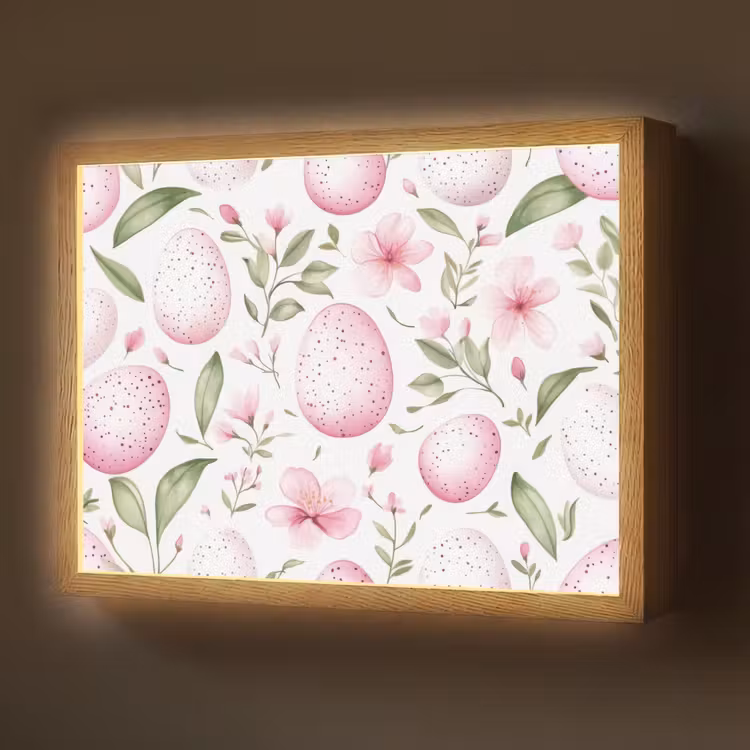 Patroon - Eieren - Roze - Pasen Light Box met batterij (Wandlamp) middel -z3d_website