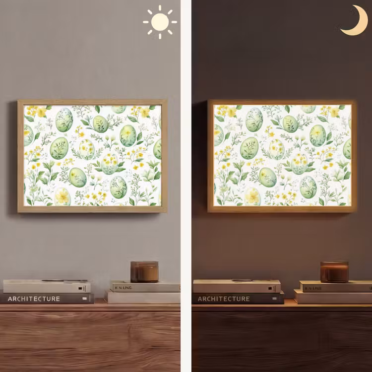 Patroon - Groen - Eieren Light Box met batterij (Wandlamp) middel -sfeer3