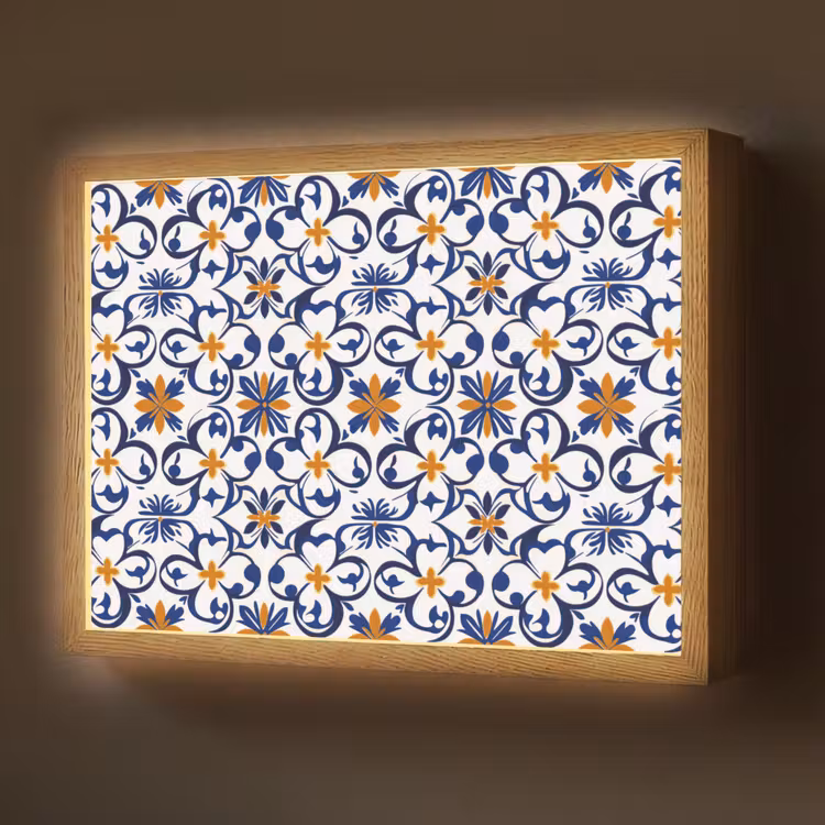 Patroon - Modern - Kleurrijk Light Box met batterij (Wandlamp) middel 907 -z3d_website