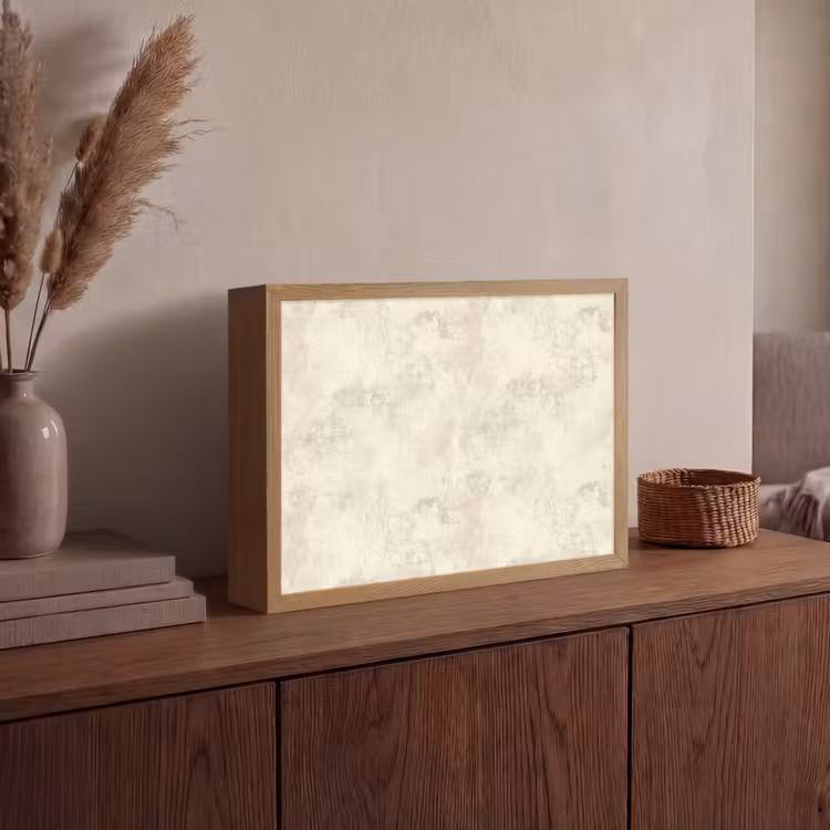 Patroon - Organisch - Beige Light Box met batterij (Wandlamp) middel 907 -sfeer2