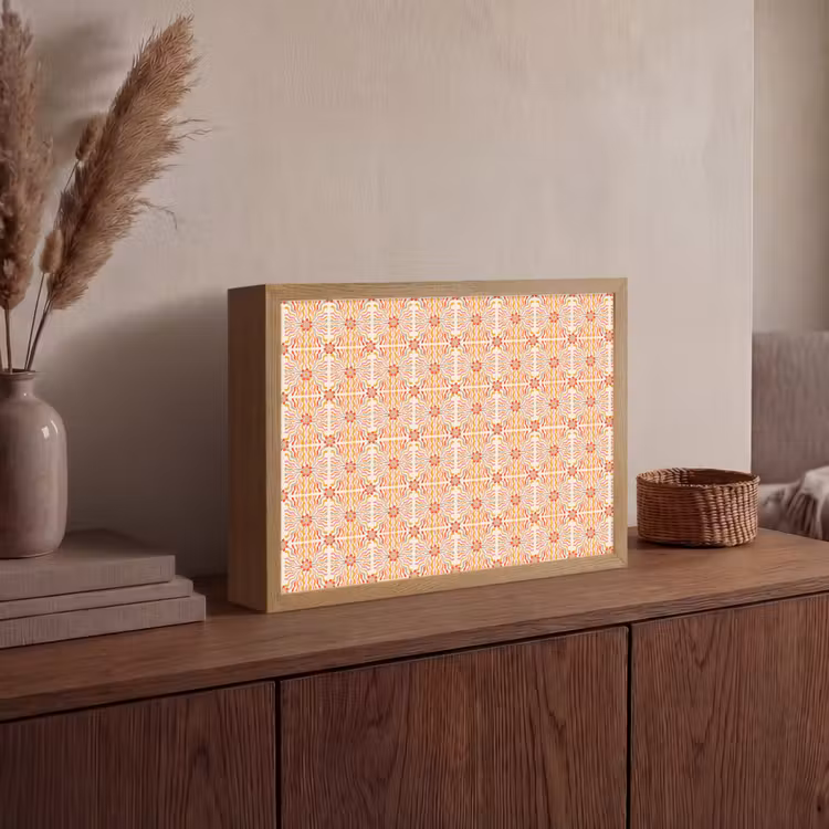 Patroon - Retro - Kleur Light Box met batterij (Wandlamp) middel 907 -sfeer2