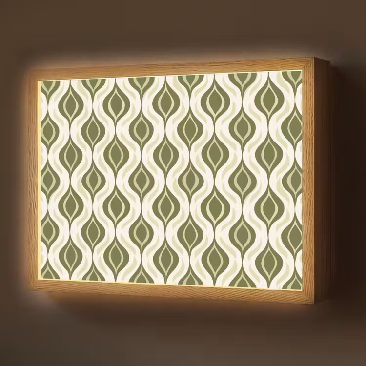 Patroon - Retro - Groen Light Box met batterij (Wandlamp) middel 907 -z3d_website