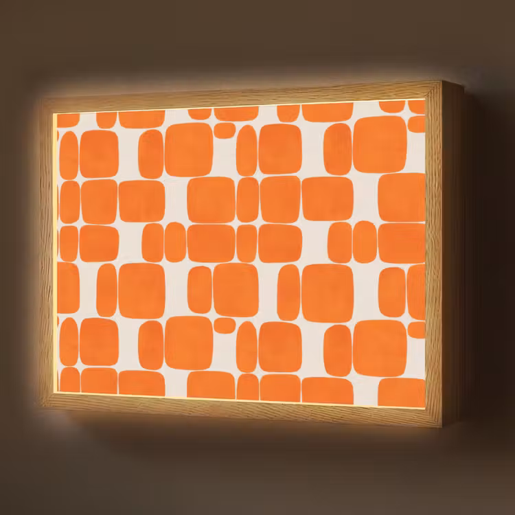 Patroon - Retro - Oranje Light Box met batterij (Wandlamp) middel 907 -z3d_website