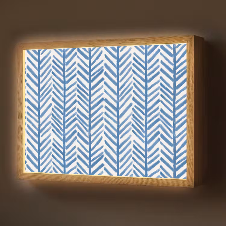 Patroon - Streep - Blauw Light Box met batterij (Wandlamp) middel 907 -z3d_website