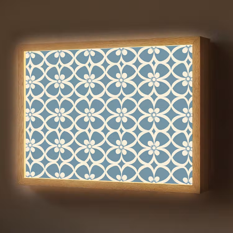 Patroon - Symmetrisch - Blauw Light Box met batterij (Wandlamp) middel 907 -z3d_website