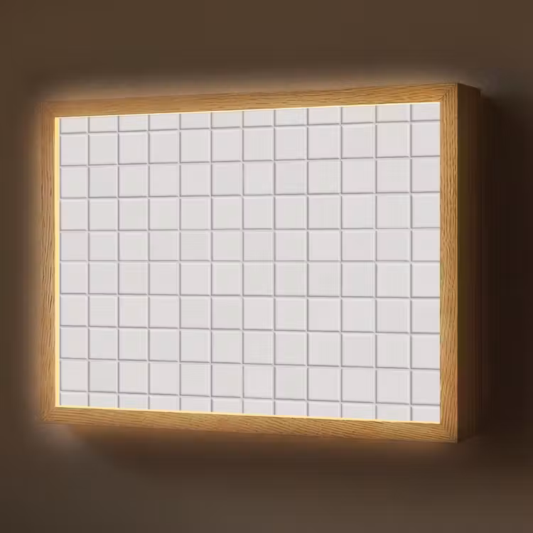 Patroon - Tegels - Grijs - Wit Light Box met batterij (Wandlamp) middel 907 -z3d_website