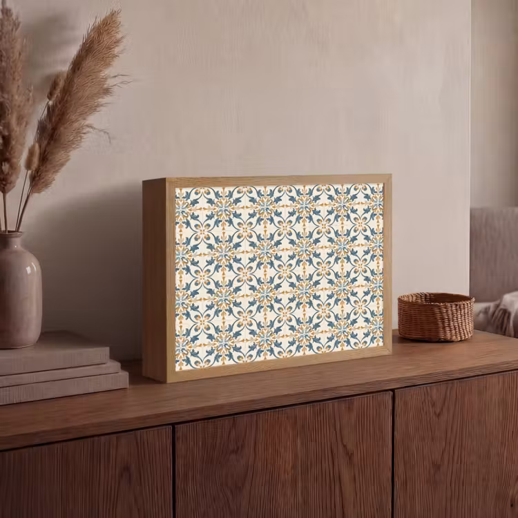 Patroon - Klassiek - Kleurrijk Light Box met batterij (Wandlamp) middel 907 -sfeer2
