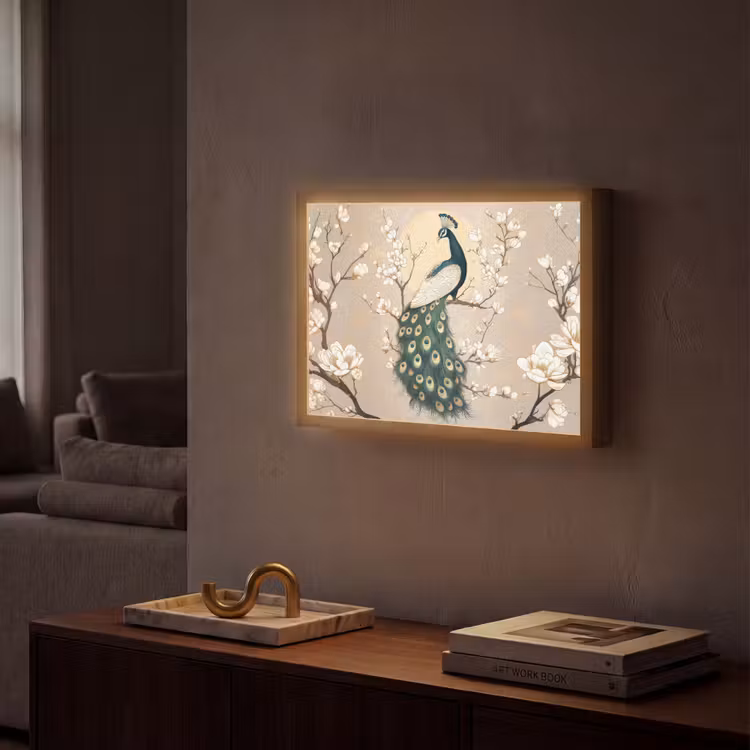 Pauw - Tak - Bloemen Light Box met batterij (Wandlamp) middel -sfeer1