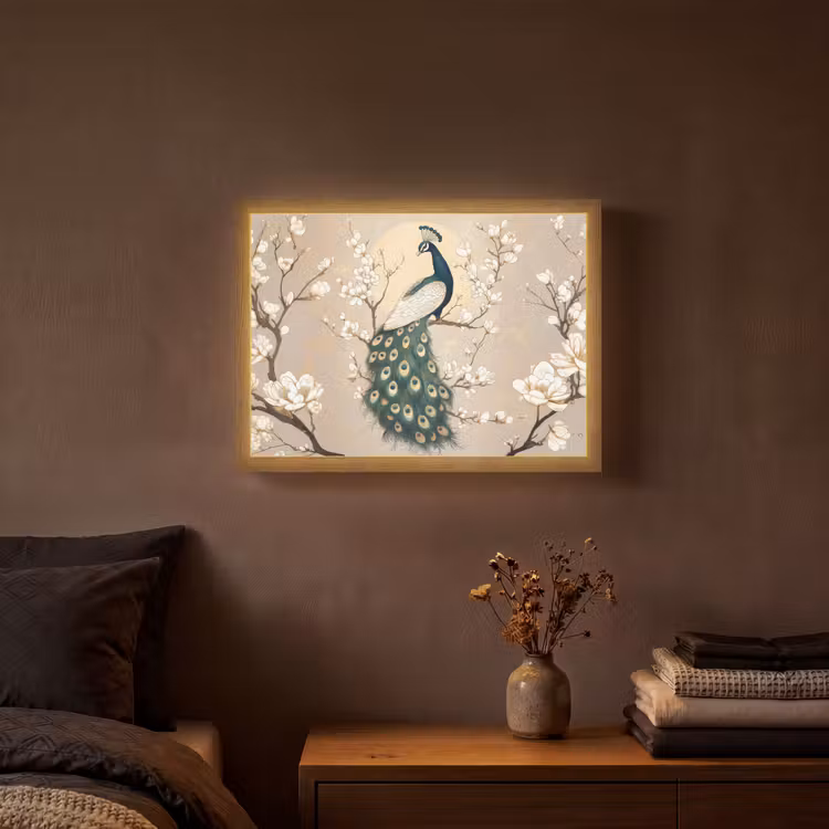 Pauw - Tak - Bloemen Light Box met batterij (Wandlamp) middel -sfeer4