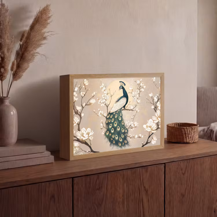 Pauw - Tak - Bloemen Light Box met batterij (Wandlamp) middel -sfeer2
