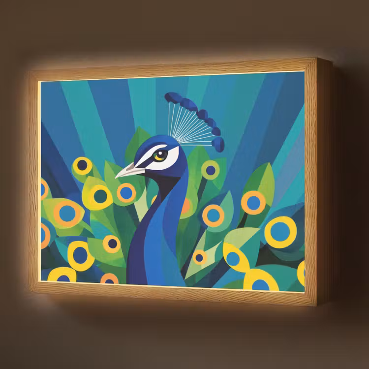 Pauw - Cirkels - Blauw Light Box met batterij (Wandlamp) middel -z3d_website