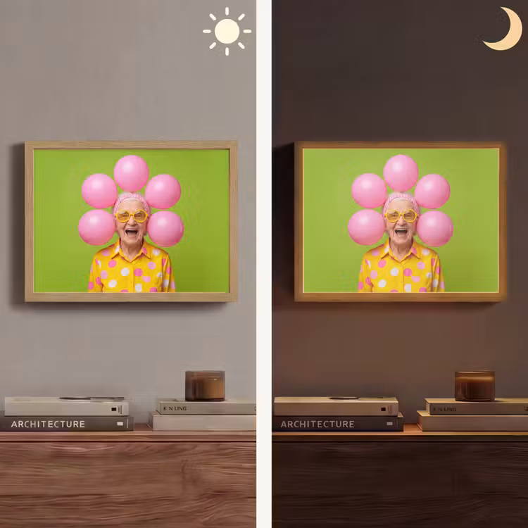 Mens - Ballonnen - Feest - Kleurrijk - Roze Light Box met batterij (Wandlamp) middel -sfeer3