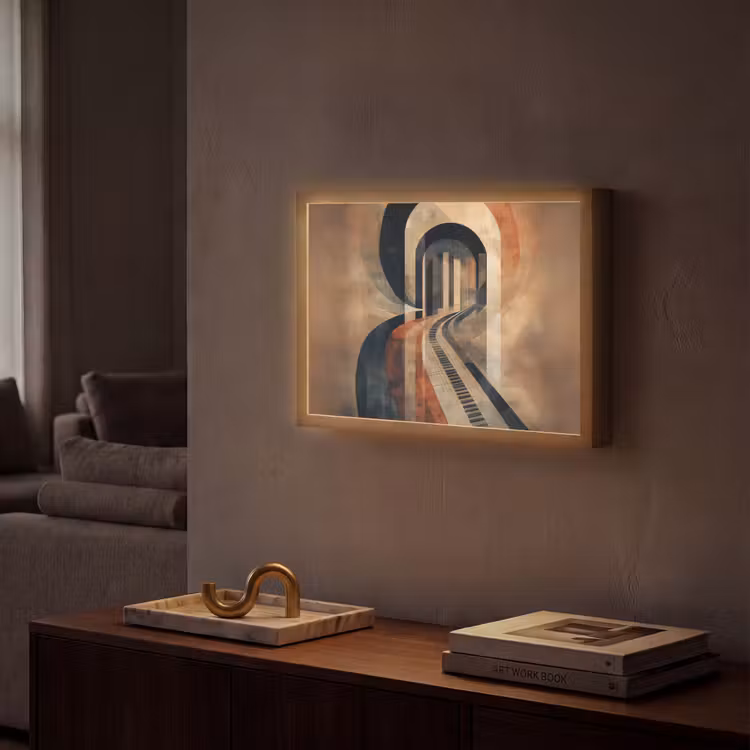 Piano - Toetsen - Abstract Light Box met batterij (Wandlamp) middel -sfeer1