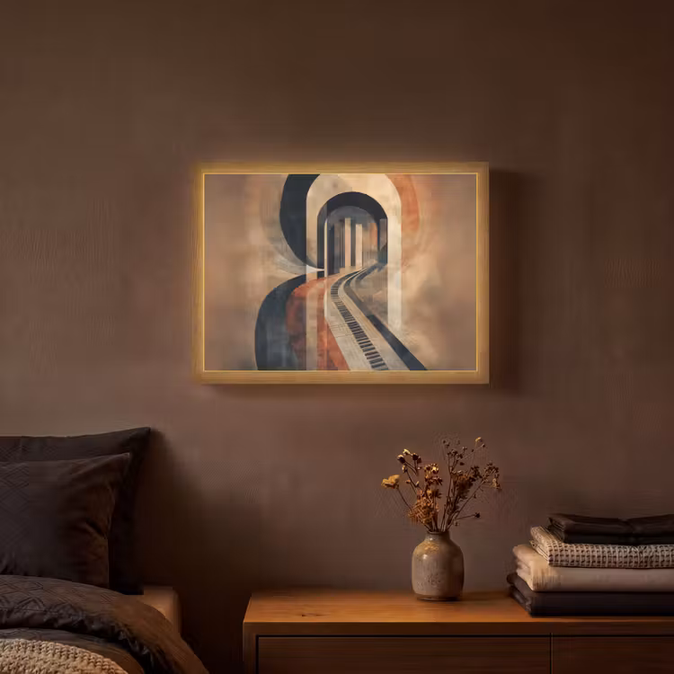 Piano - Toetsen - Abstract Light Box met batterij (Wandlamp) middel -sfeer4