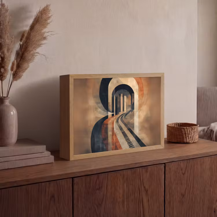 Piano - Toetsen - Abstract Light Box met batterij (Wandlamp) middel -sfeer2