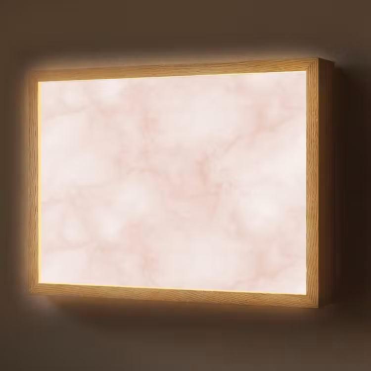 Roze - Marmer - Crème Light Box met batterij (Wandlamp) middel 907 -z3d_website