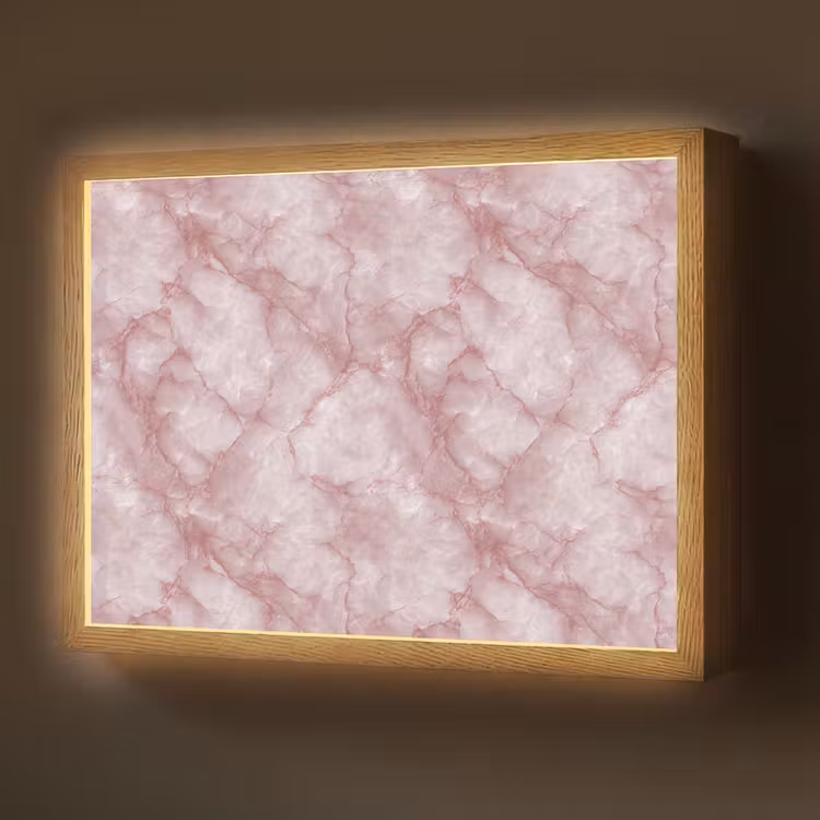 Roze - Kwartsmarmer - Aders Light Box met batterij (Wandlamp) middel 907 -z3d_website