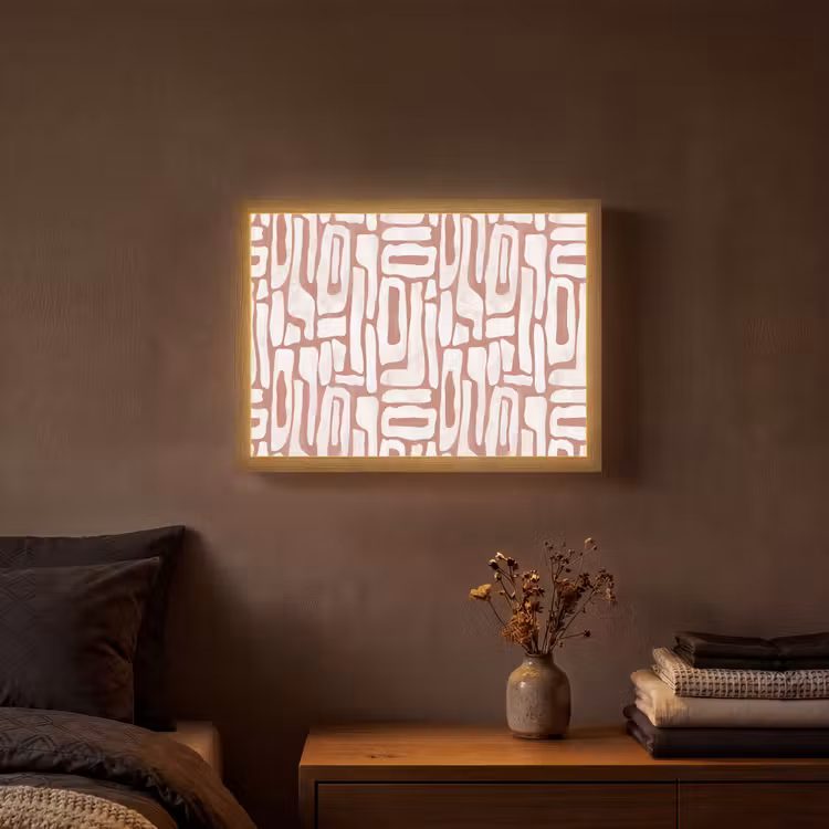 Roze - Wit - Organisch Light Box met batterij (Wandlamp) middel 907 -sfeer4