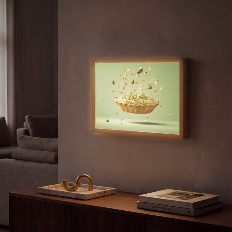 Pistache - Taart - Noten - Eten Light Box met batterij (Wandlamp) middel -sfeer1