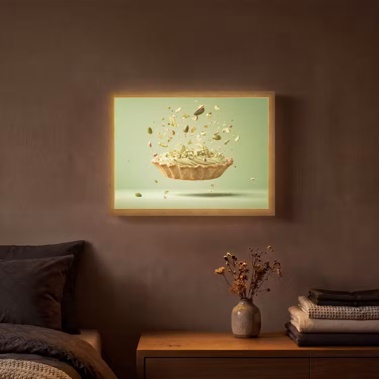 Pistache - Taart - Noten - Eten Light Box met batterij (Wandlamp) middel -sfeer4