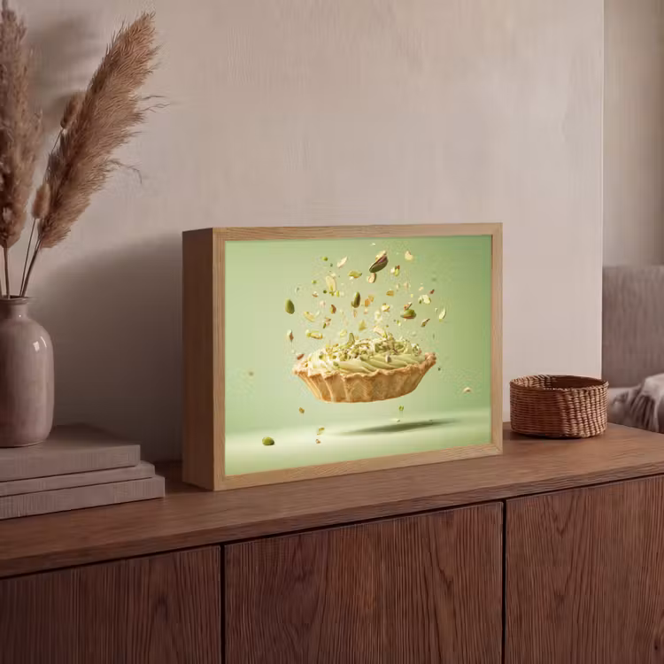 Pistache - Taart - Noten - Eten Light Box met batterij (Wandlamp) middel -sfeer2