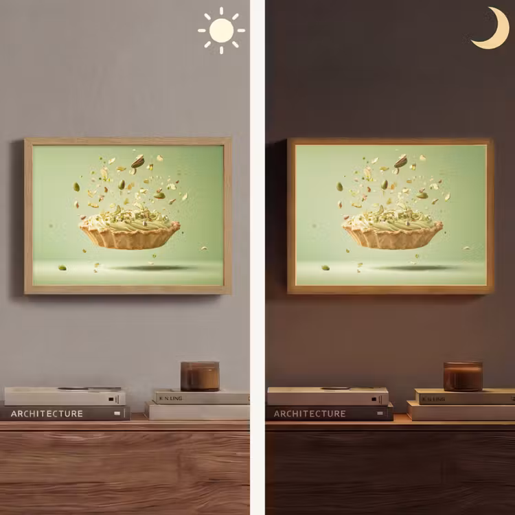 Pistache - Taart - Noten - Eten Light Box met batterij (Wandlamp) middel -sfeer3