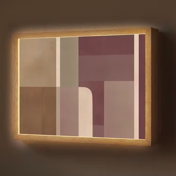 Vlakken - Abstract - Bordeaux - Lijnen Light Box met batterij (Wandlamp) middel -z3d_website